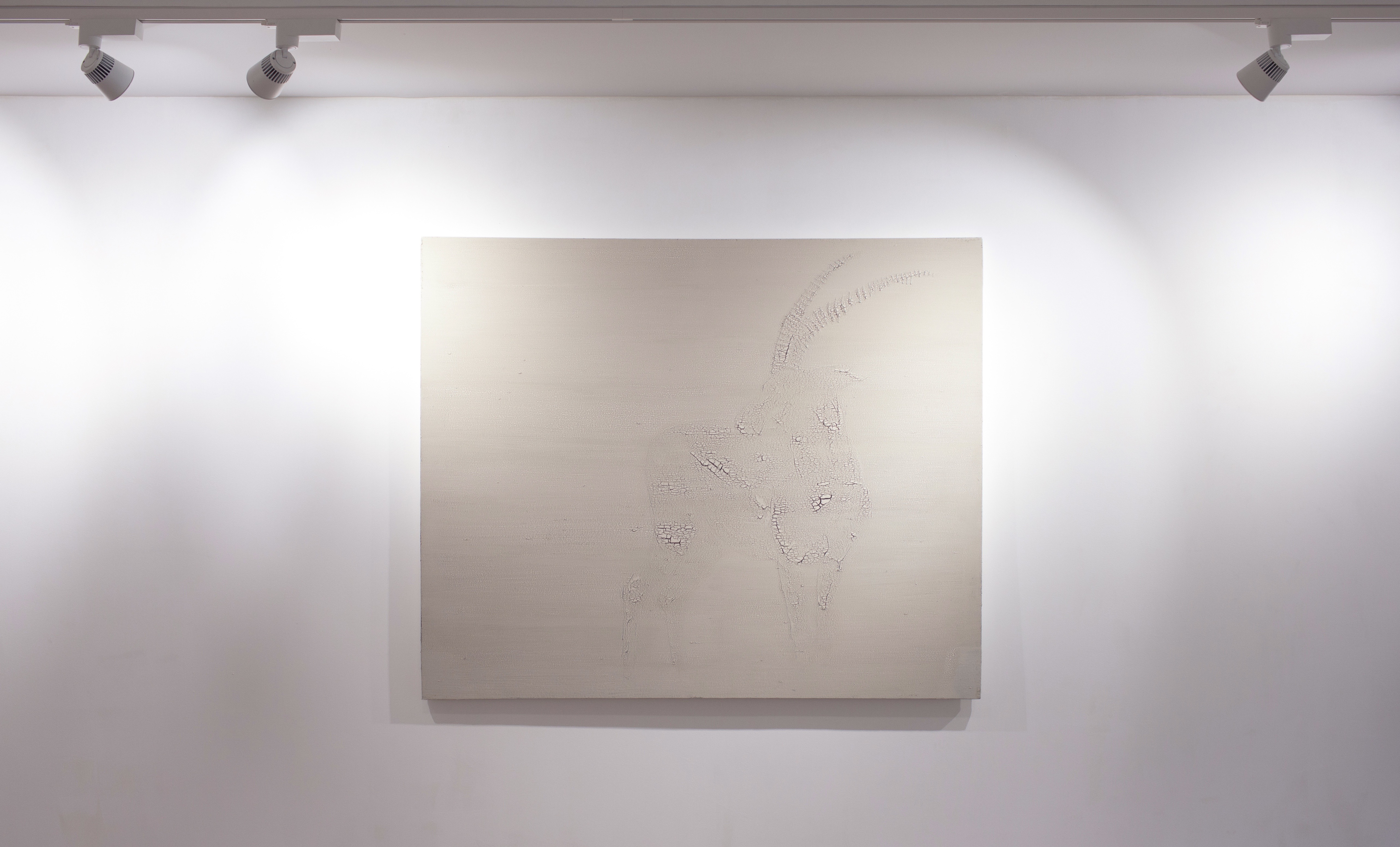 Être aux aguets ( Gazelle ), 2014, acrylique sur toile et techniques mixtes, 139 x 170 cm.